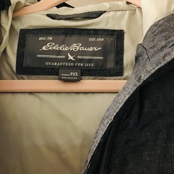 Eddie Bauer Jacket Women's Petite XS Gray Goose Down Vest Full Zip Ladies - Picture 3 of 4